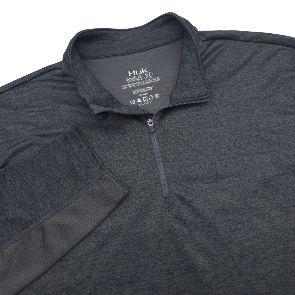 Huk Icon X Coldfront Mens XL 1/4 Zip Pullover Gray Heather Performance Shirt